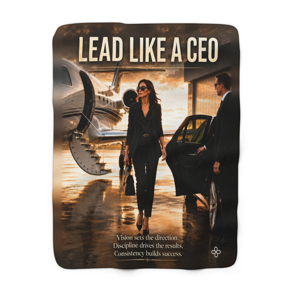 Lead Like a CEO - Style 4 Motivational Sherpa Blanket | Inspirational Quote Sherpa Fleece Throw | Uplifting Gift | Better Every Day