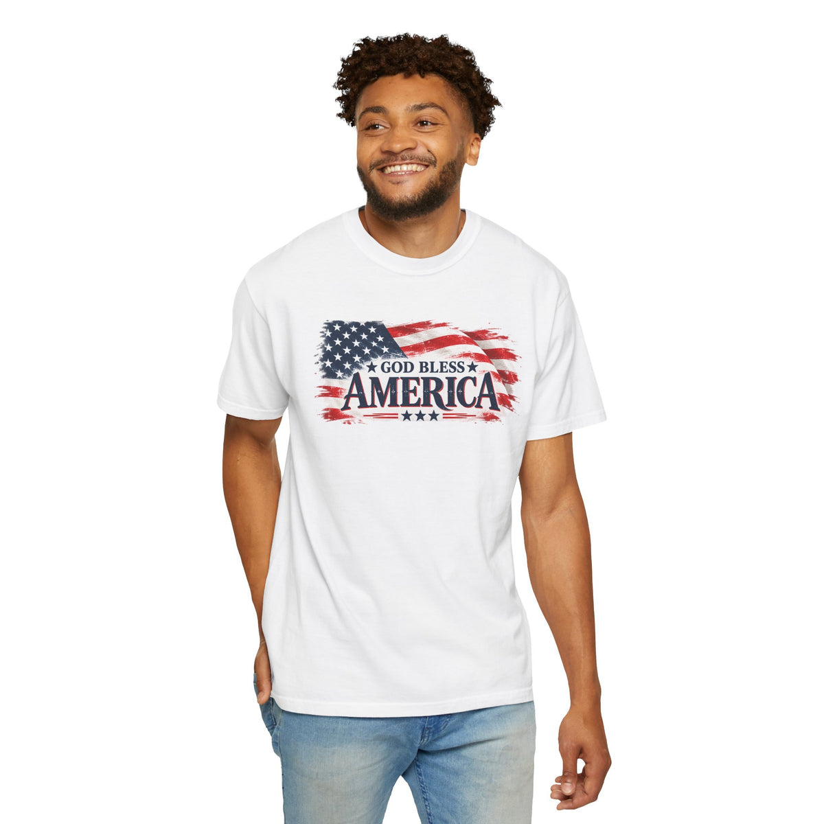 God Bless America T-Shirt - Patriotic American Flag Tee for 4th of July