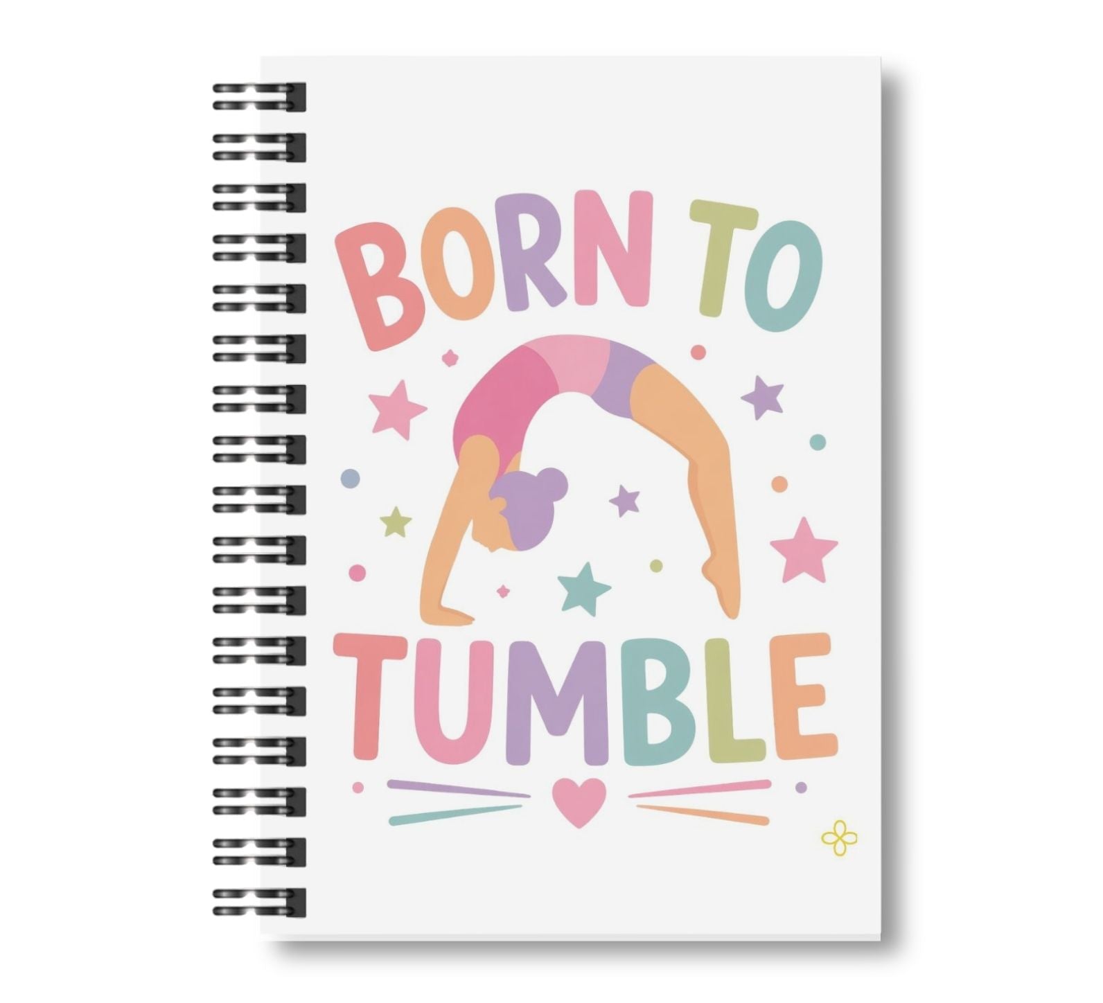 Born to Tumble, Gymnastics Notebook, 8.5"x11" Wide Ruled, Kids Notebook, Blank Notebook, Spiral Bound