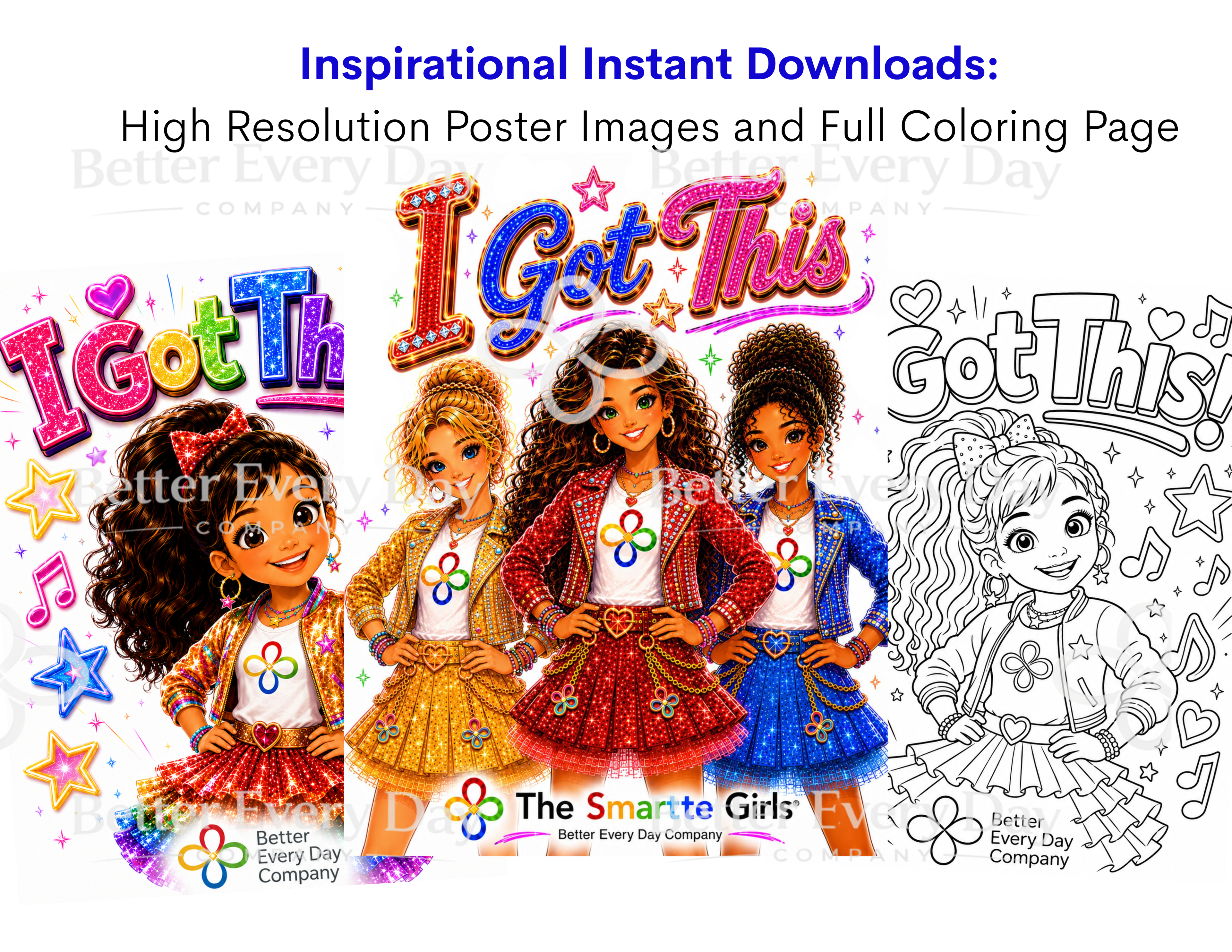 I Got This Song MP3, Poster and Coloring Page BUNDLE by the Smartte Girls