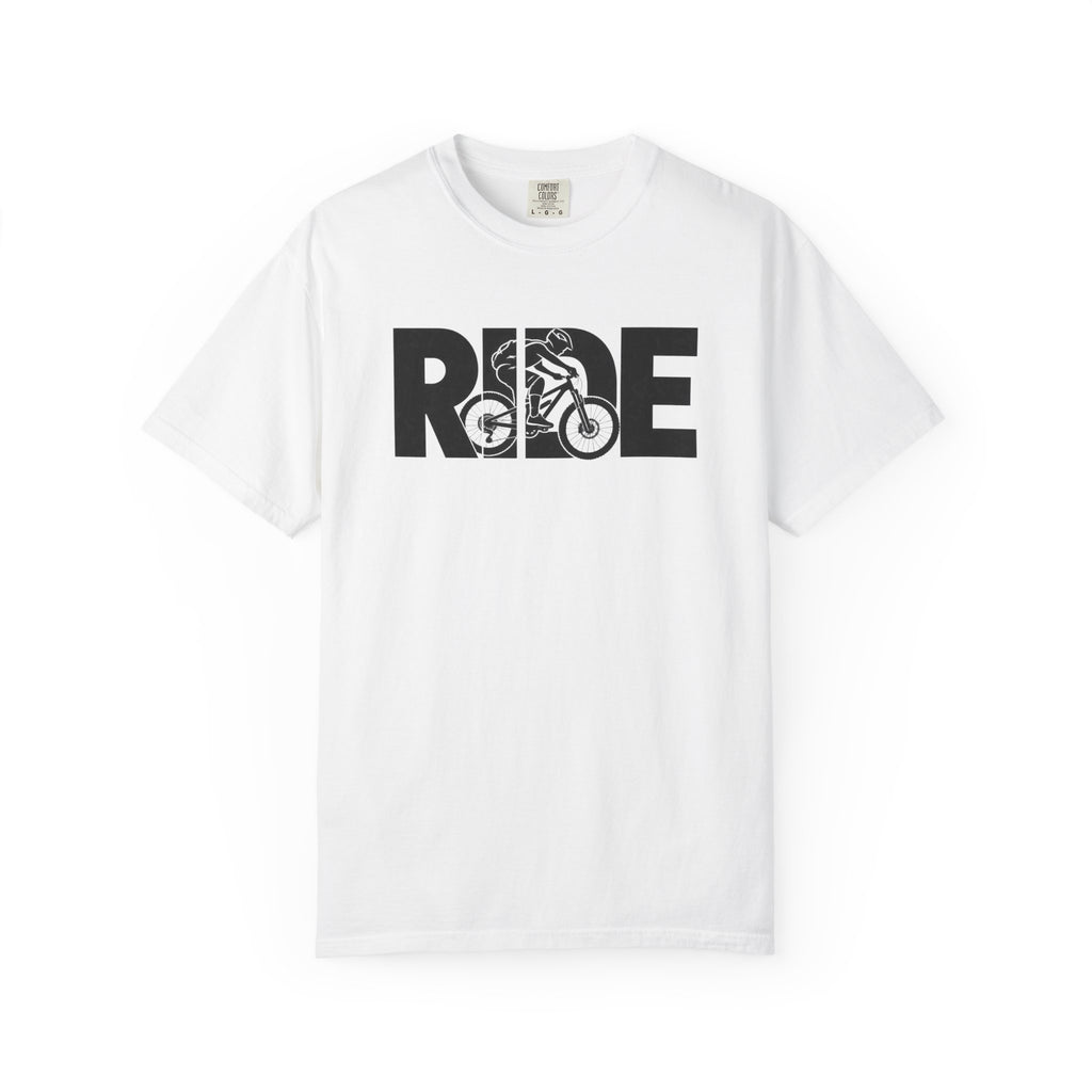 RIDE Mountain Bike T-Shirt | Mountain Biker Graphic | Comfort Colors Tee