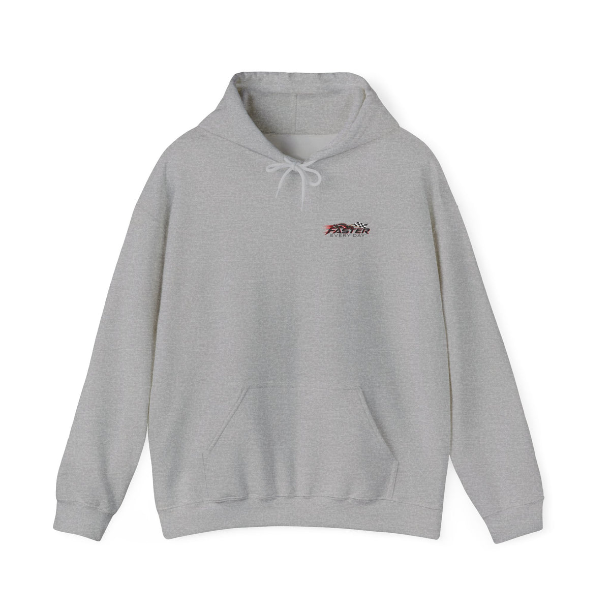 Faster Every Day Stock Car Racing Hoodie | Driven to Be Better | Front Logo and Back Print | Gildan Hoodie