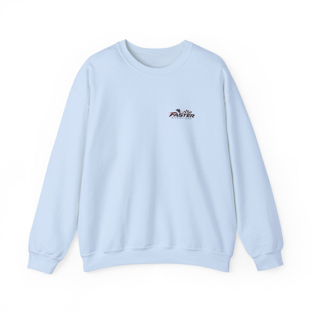Excellence - The Highest Standards Create the Greatest Achievements | Motorcycle Racing Gift | Front Logo and Back Print | Gildan Crewneck Sweatshirt