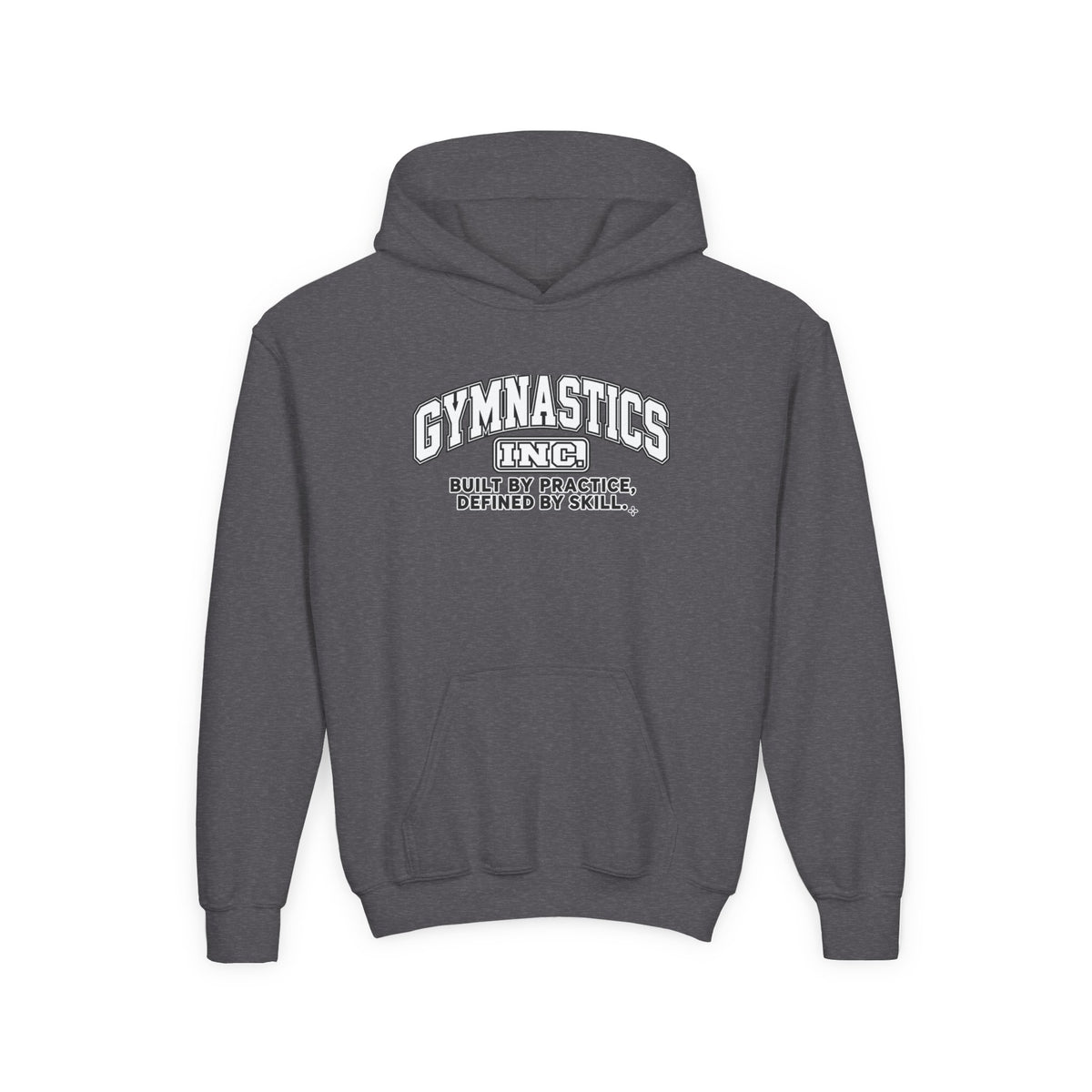 Gymnastics Inc. Youth Hoodie | Built by Practice, Defined by Skill | Girls Gymnastics Youth Hoodie