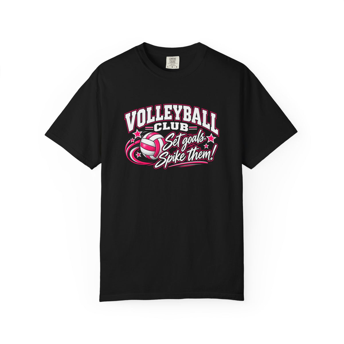 Volleyball Club T-Shirt | Set Goals, Spike Them | Volleyball Comfort Colors Tee