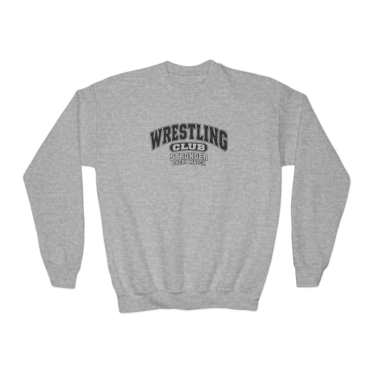Wrestling Club Youth Sweatshirt | Stronger Every Match | Kids Wrestling Youth Crewneck