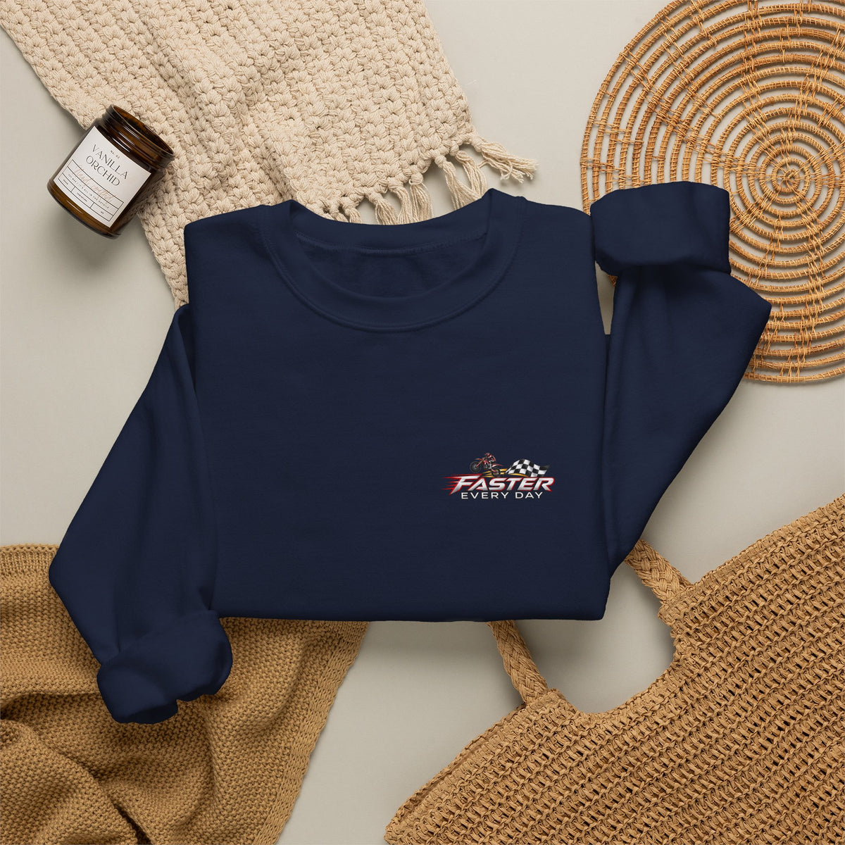 Freedom - I Was Never Meant to Stay Grounded | Motocross Dirt Bike Sweatshirt | Front Logo and Back Print | Gildan Crewneck Sweatshirt