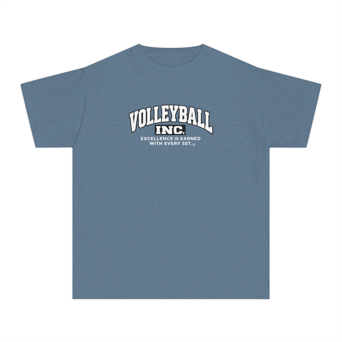 Volleyball Inc. Youth T-Shirt | Excellence Is Earned With Every Set | Girls Volleyball Comfort Colors Youth Tee