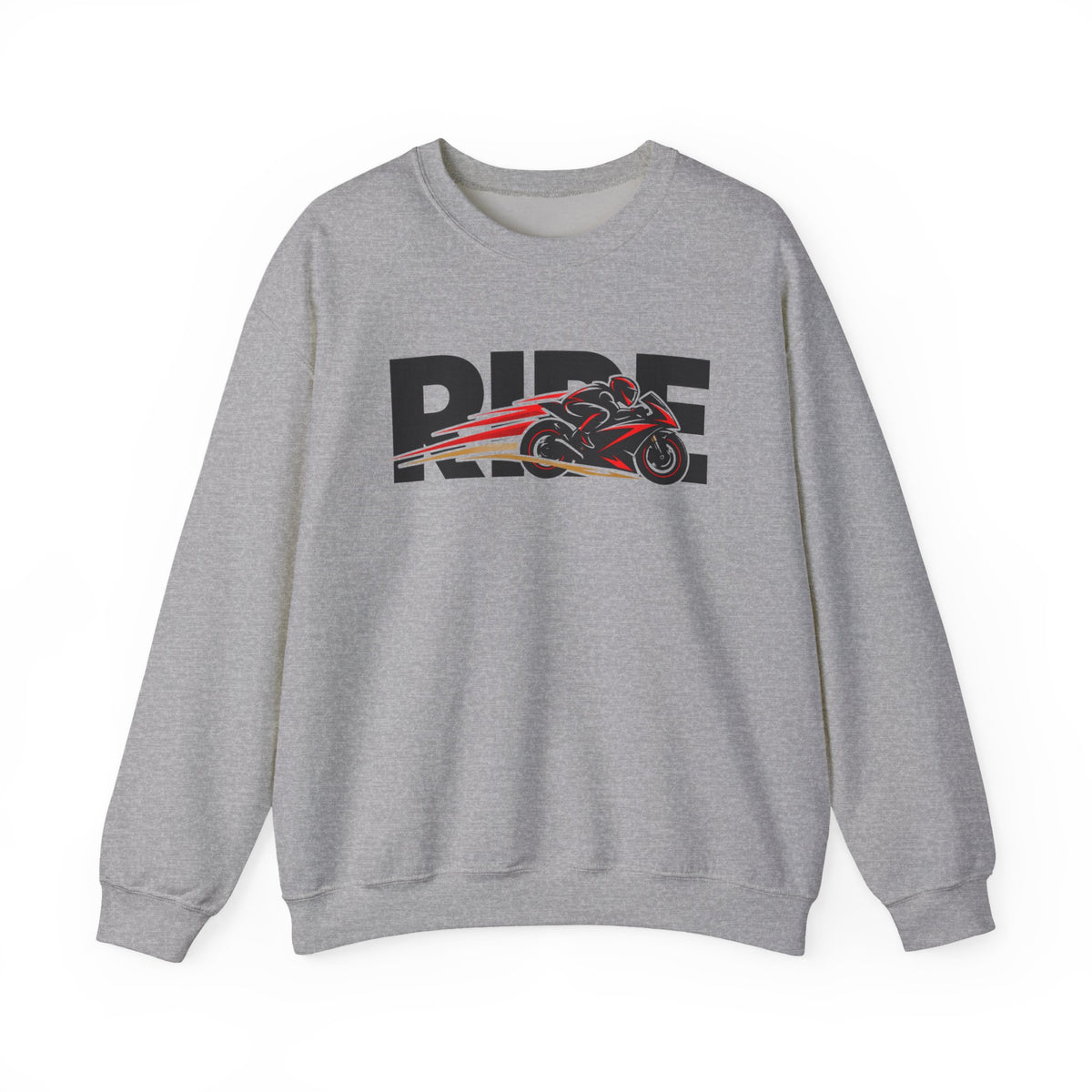 RIDE Sport Bike Sweatshirt | Sport Bike Rider Graphic | Gildan Crewneck