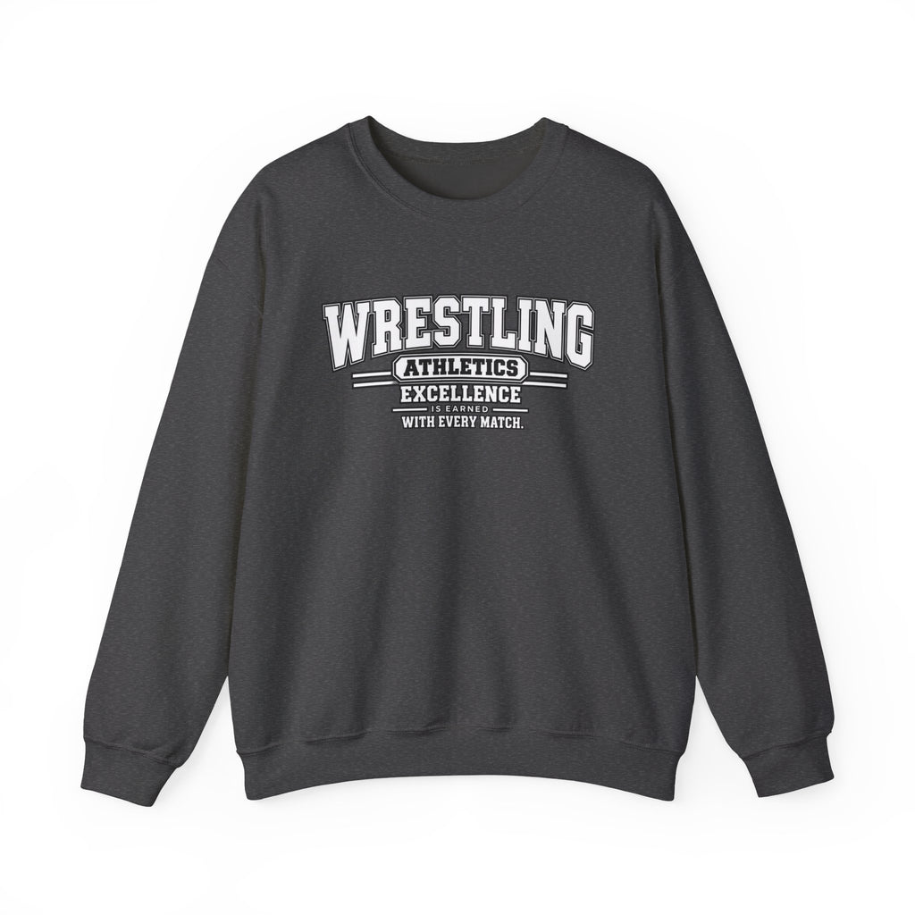 Wrestling Athletics Sweatshirt | Excellence Is Earned With Every Match | Wrestling Gildan Crewneck