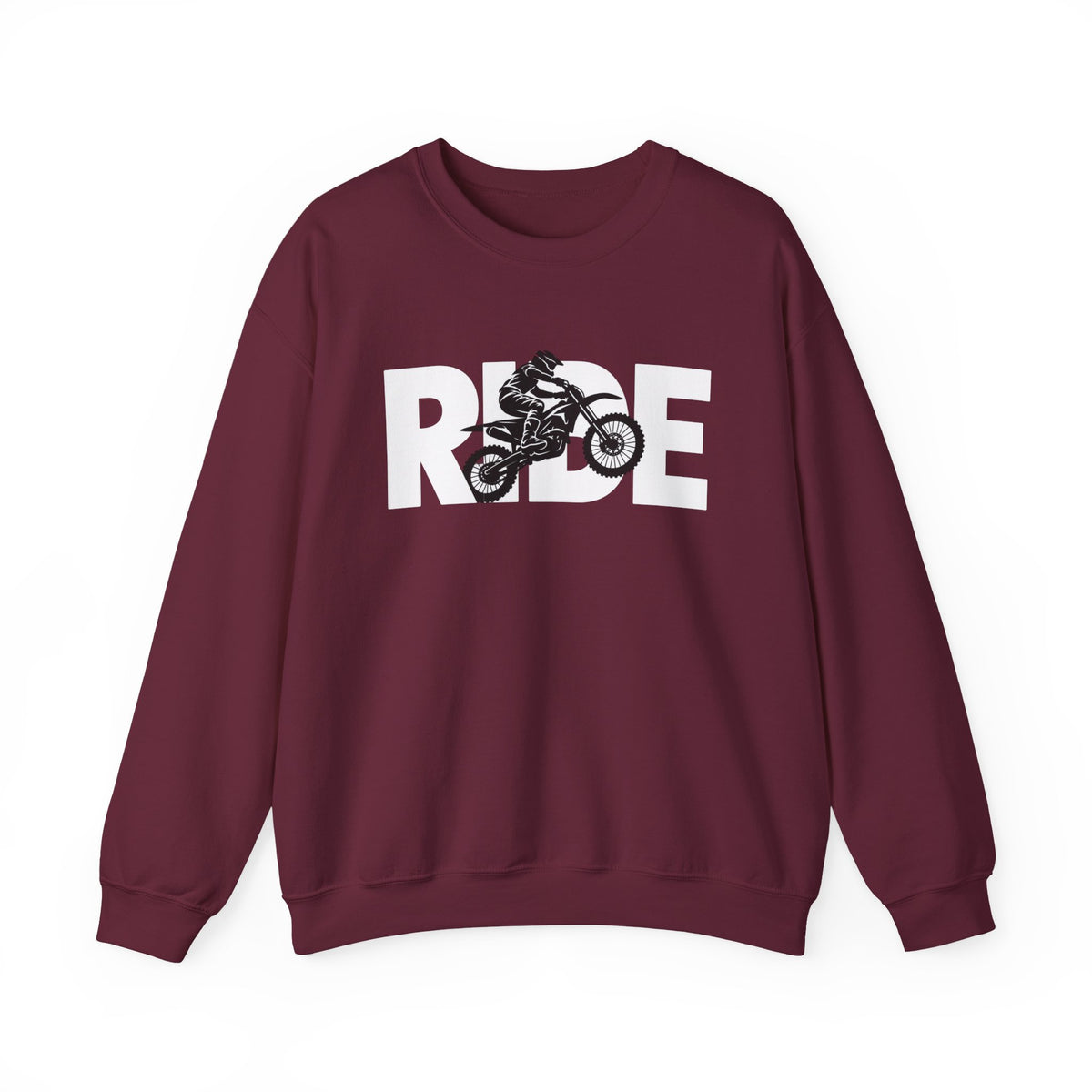 RIDE Dirt Bike Sweatshirt | Dirt Bike Rider Graphic | Gildan Crewneck