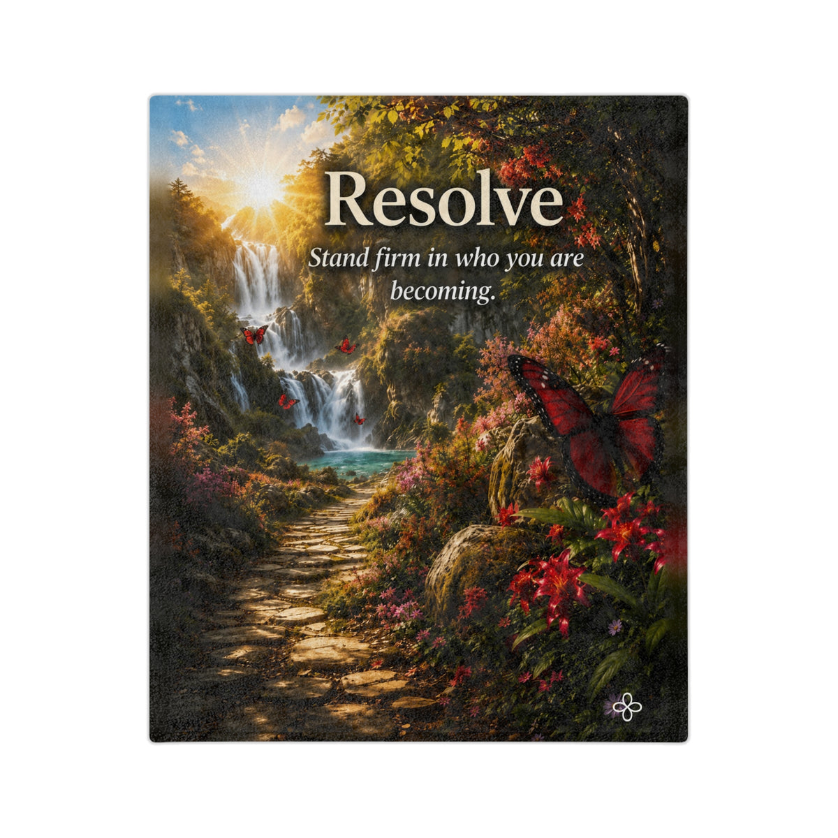 Resolve - Butterfly Motivational Blanket | Inspirational Quote Plush Throw Blanket | Uplifting Gift | Better Every Day