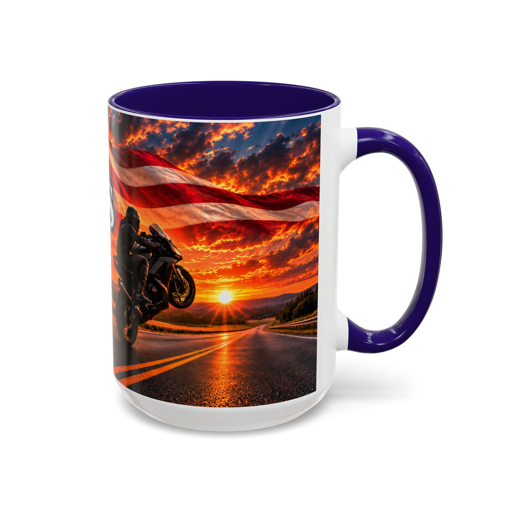 Fearless - Fear May Speak, But It No Longer Decides | 15 oz Motorcycle Wheelie Mug, Coffee Cup