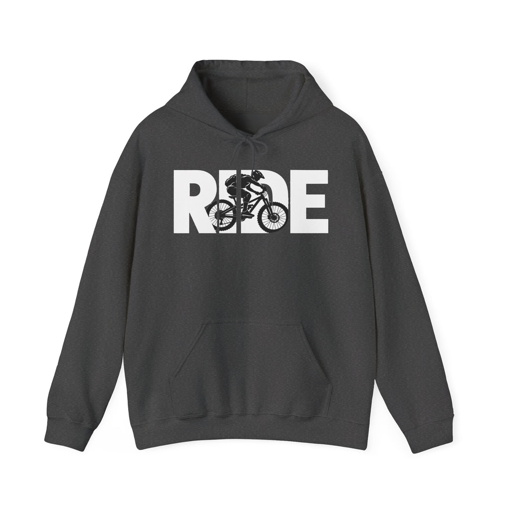 RIDE Mountain Bike Hoodie | Mountain Biker Graphic | Gildan Hoodie