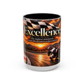 Excellence - The Highest Standards Create the Greatest Achievements | 15 oz Motorcycle Racing Mug, Coffee Cup
