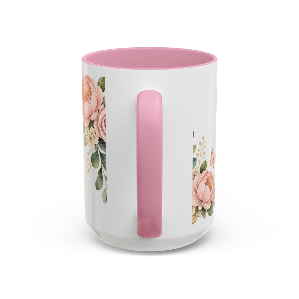 Courage Coffee Mug 15oz | It Begins When You Choose To Believe | Floral Christian Mug