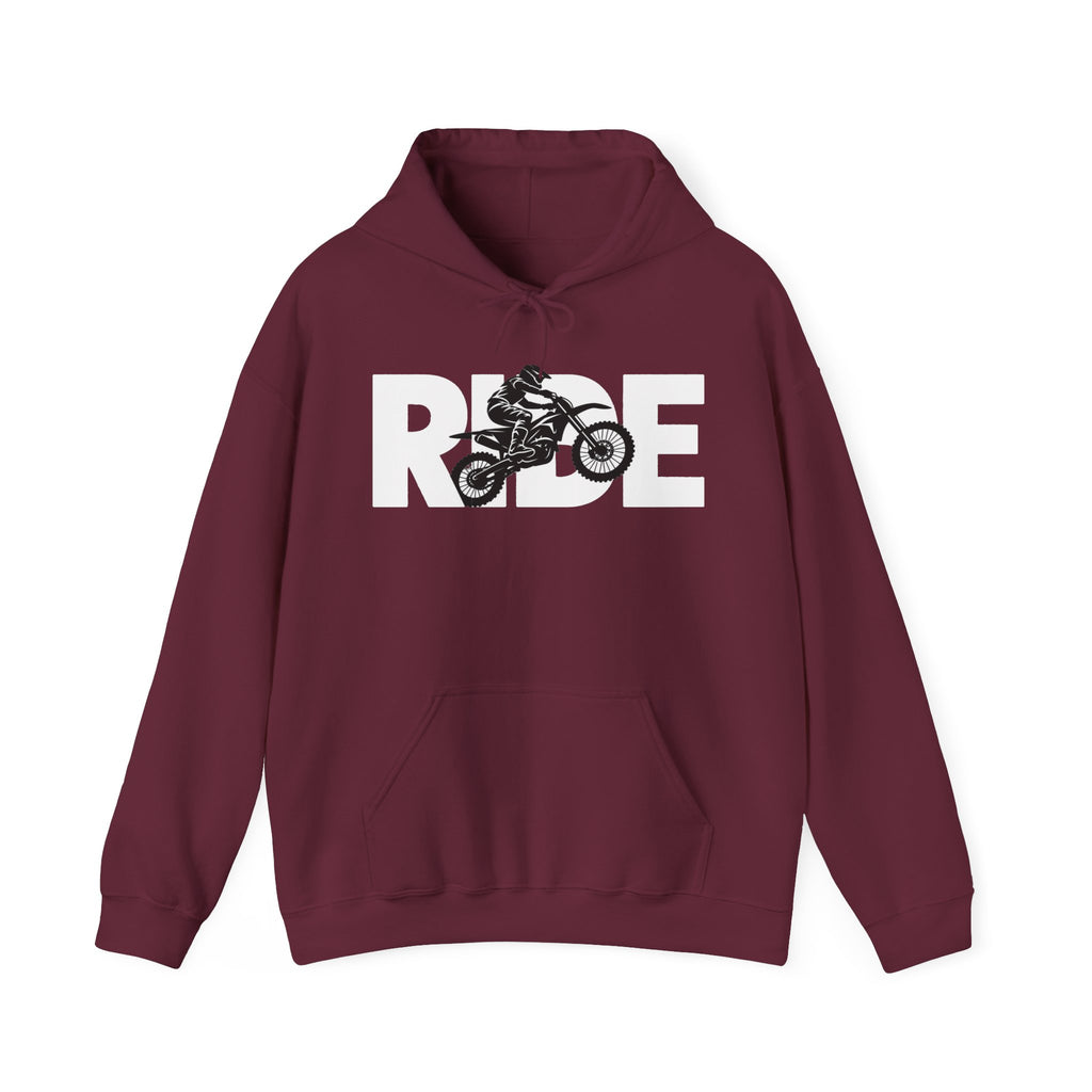 RIDE Dirt Bike Hoodie | Dirt Bike Rider Graphic | Gildan Hoodie