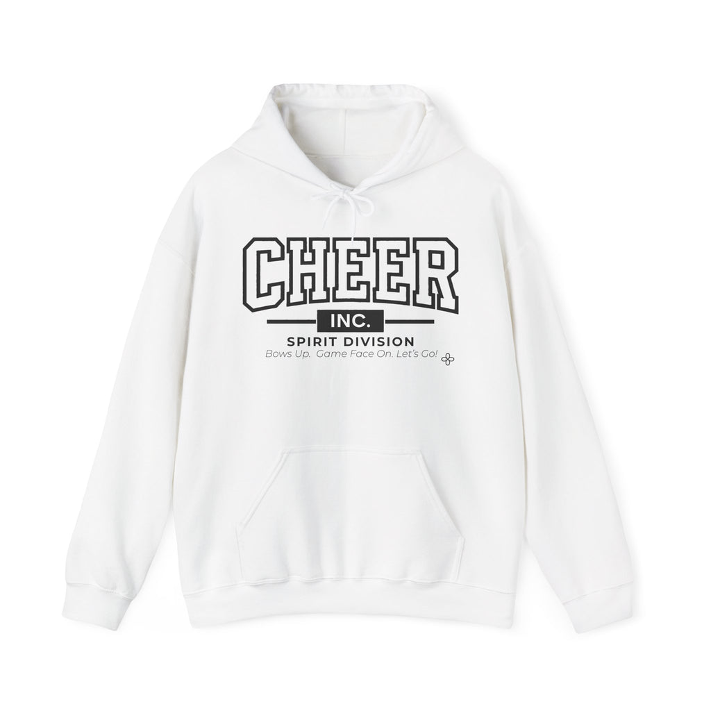 Cheer Inc. Spirit Division Hoodie | Bows Up, Game Face On, Let's Go | Cheer Gildan Hoodie