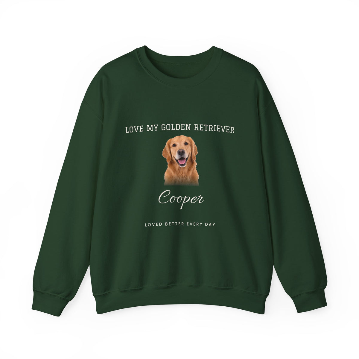 Custom Pet Photo Sweatshirt - Loved Better Every Day | Your Dog or Cat Photo & Name | Love My Pack | Rescue Mama | Gildan Sweatshirt