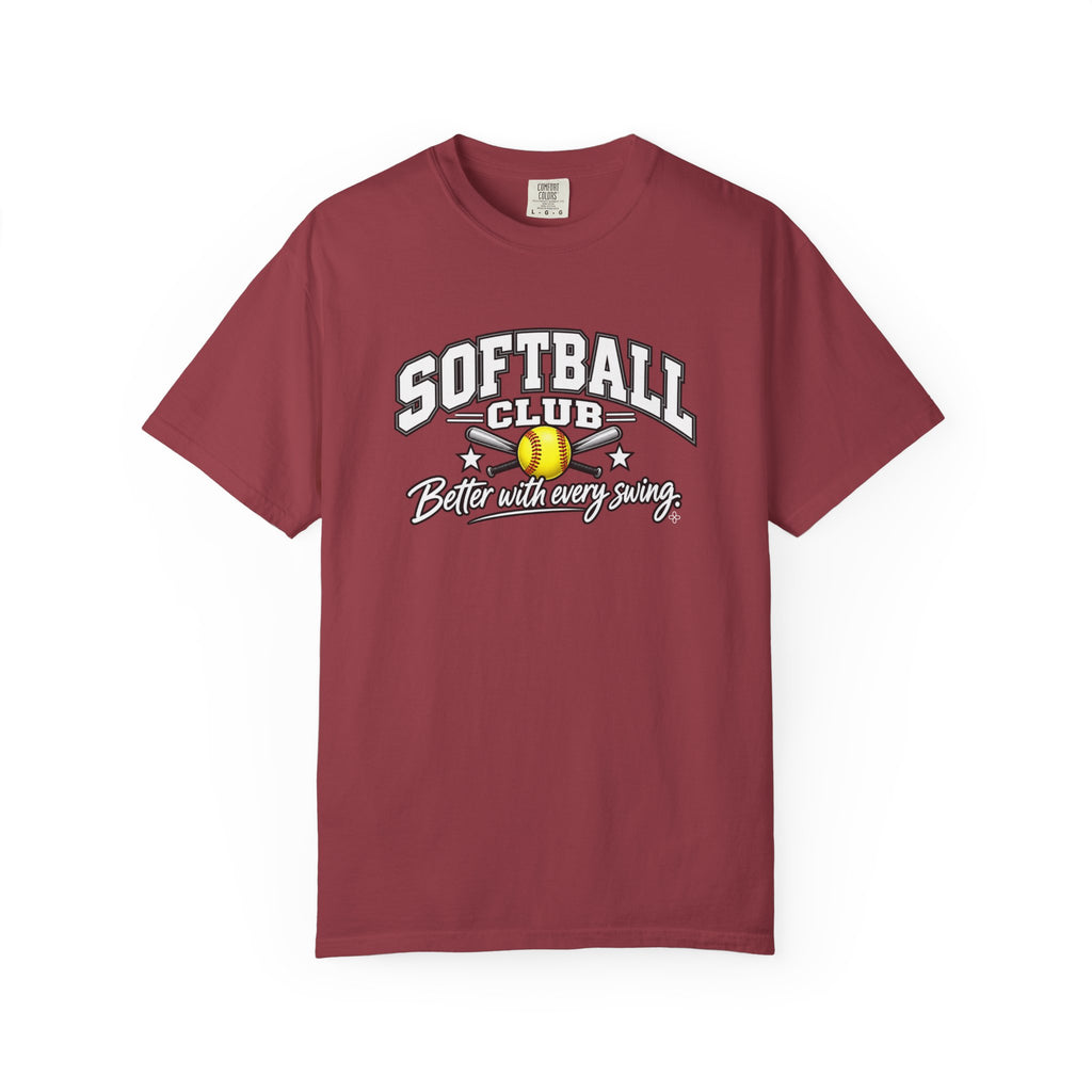 Softball Club T-Shirt | Better With Every Swing | Softball Comfort Colors Tee