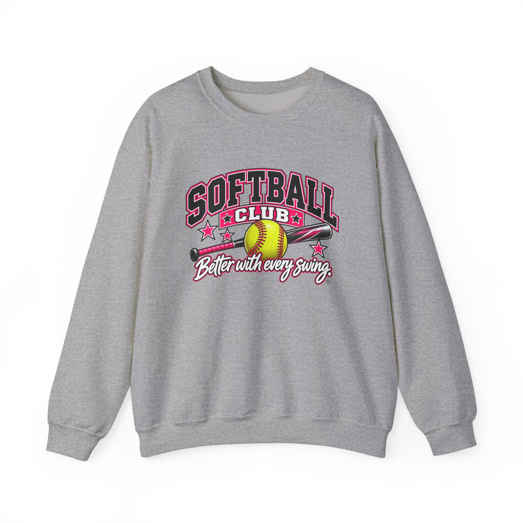 Softball Club Sweatshirt | Better With Every Swing | Softball Gildan Crewneck