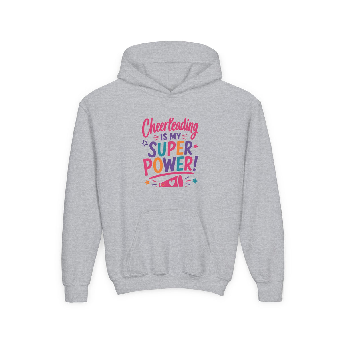 Cheerleading Is My Superpower Youth Hoodie | Cheerleader Gift | Girls Cheer Youth Hoodie