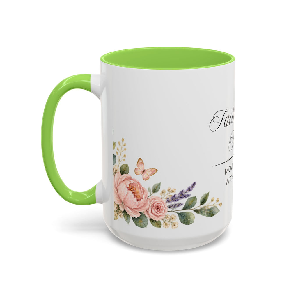 Faith Over Fear Coffee Mug 15oz | Move Forward With Courage | Floral Christian Mug