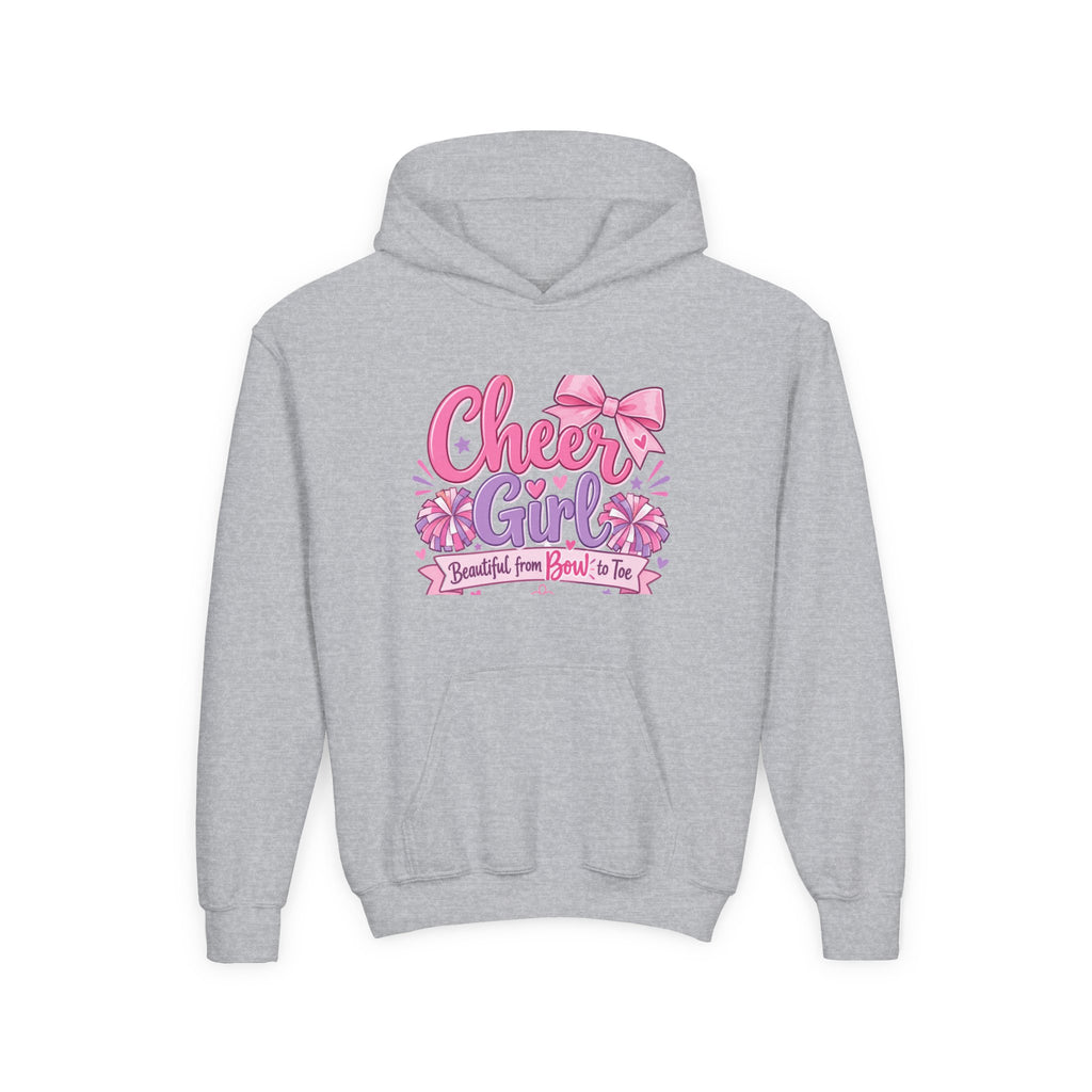 Cheer Girl Youth Hoodie | Beautiful From Bow to Toe | Girls Cheer Youth Hoodie