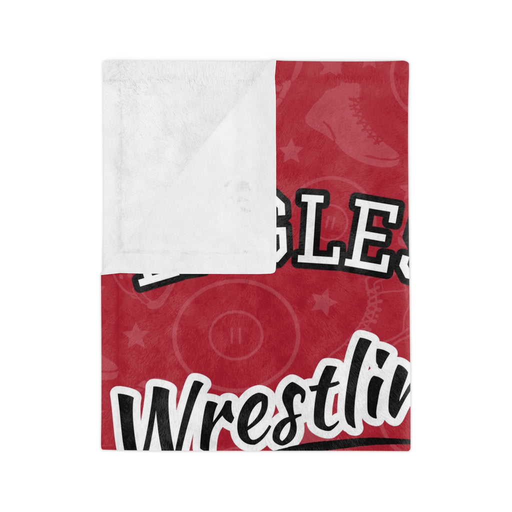 Personalized Wrestling Blanket - Varsity Split Design | Custom Team Name, Class Year or Number & Wrestler Name | Wrestler, Senior Night Gift | Plush Throw