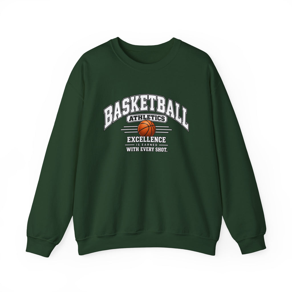 Basketball Athletics Sweatshirt | Excellence Is Earned With Every Shot | Basketball Gildan Crewneck
