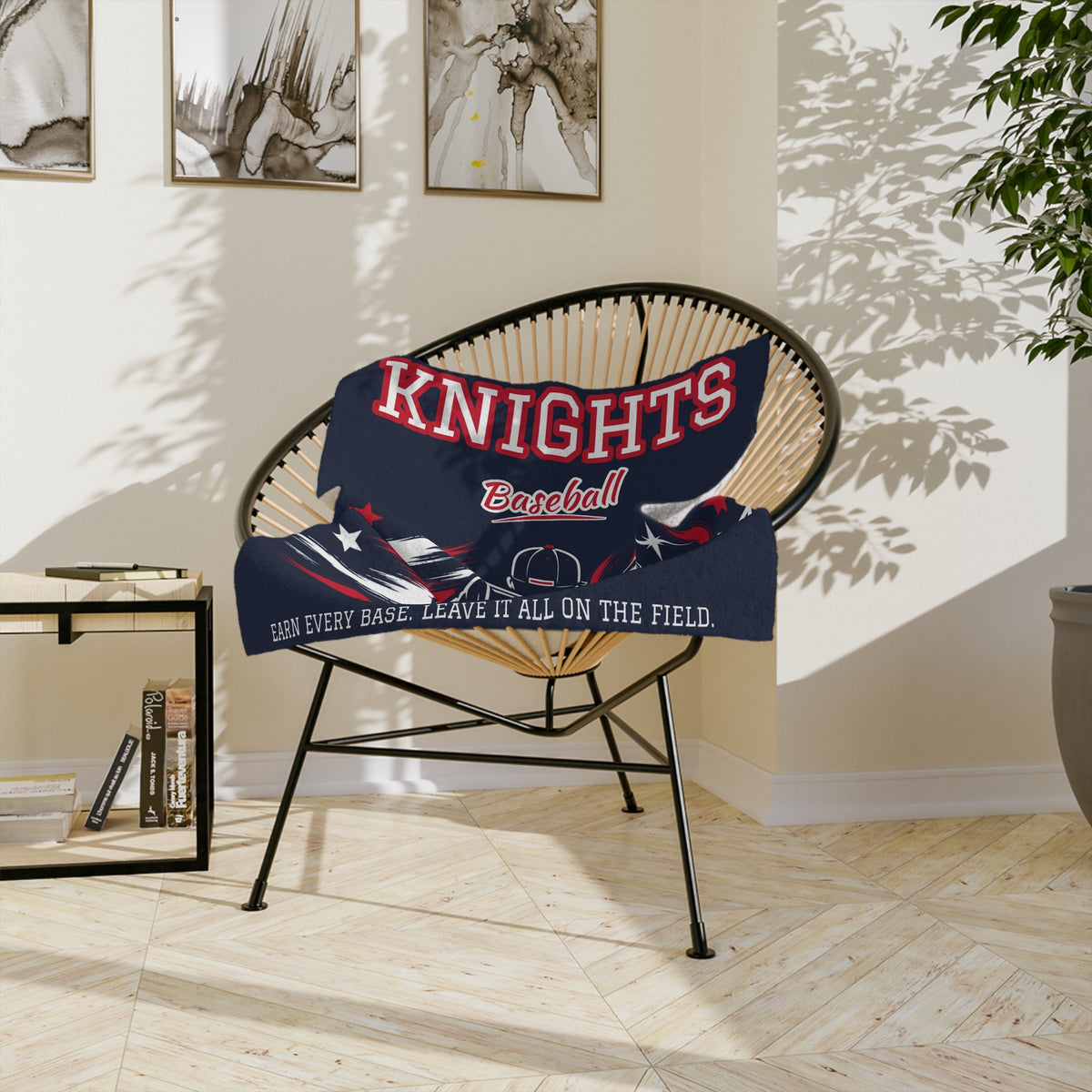 Personalized Baseball Blanket - Player Spotlight Design | Custom Team Name, Number & Player Name | 2 Styles, Your Team Colors | Plush Throw