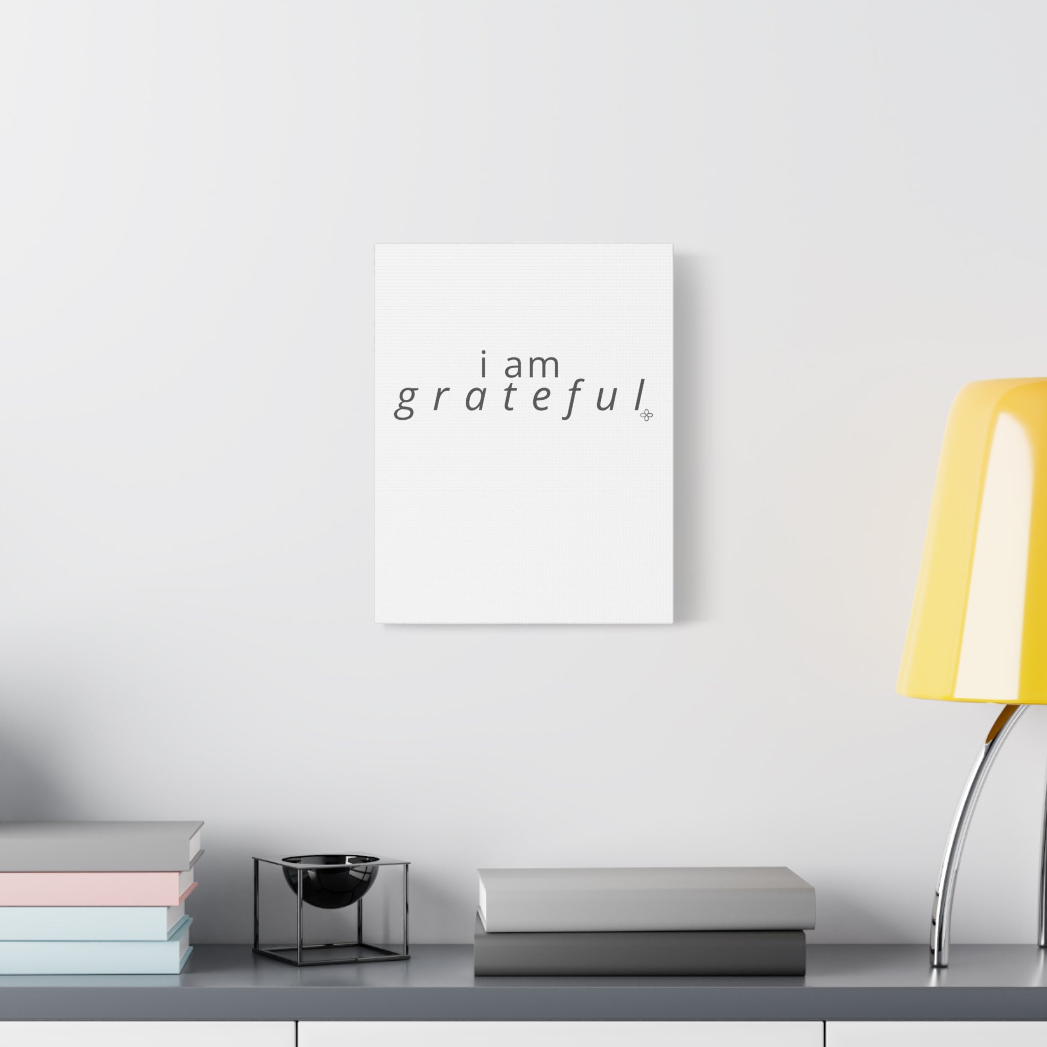 Matte Canvas Wall Art "I Am Grateful" — Minimalist Inspirational Quote