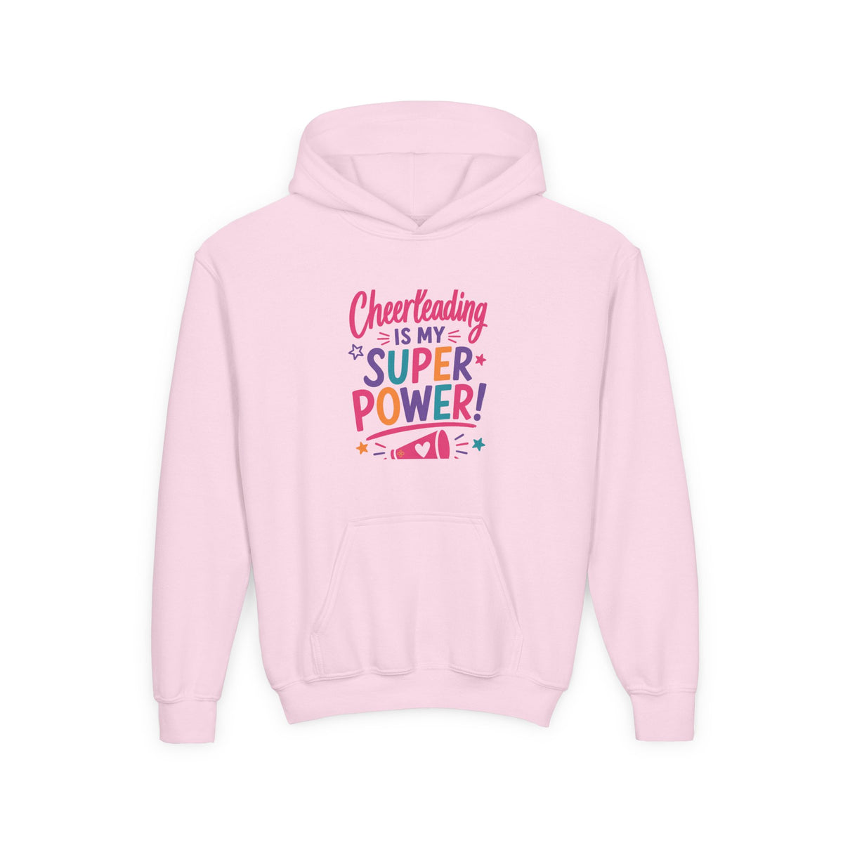 Cheerleading Is My Superpower Youth Hoodie | Cheerleader Gift | Girls Cheer Youth Hoodie
