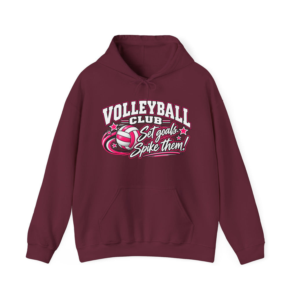 Volleyball Club Hoodie | Set Goals, Spike Them | Volleyball Gildan Hoodie