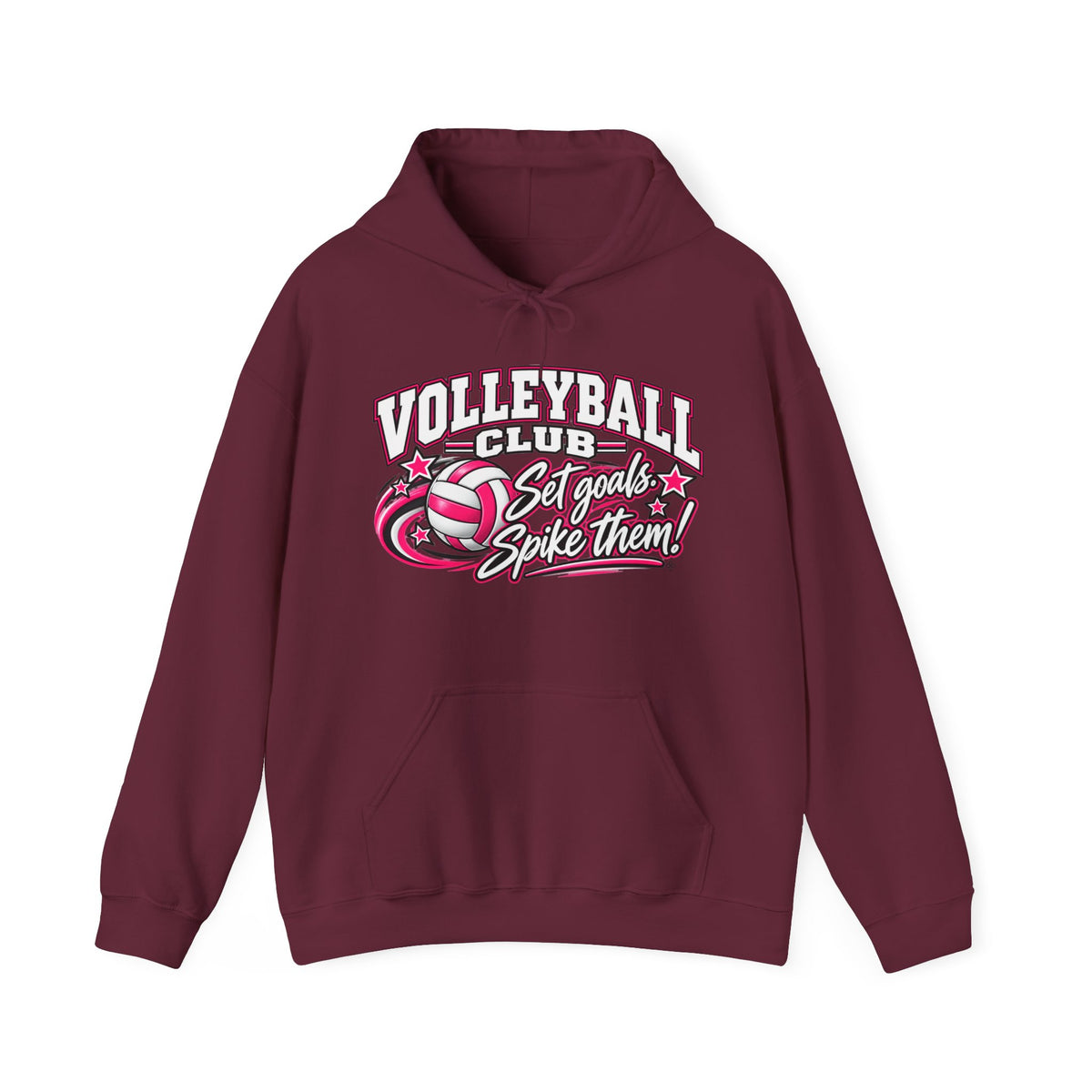 Volleyball Club Hoodie | Set Goals, Spike Them | Volleyball Gildan Hoodie