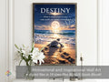 Destiny Inspirational Sea Turtle Beach Print, Quote Poster, Motivational Ocean Wall Art (Digital Download) Wallart