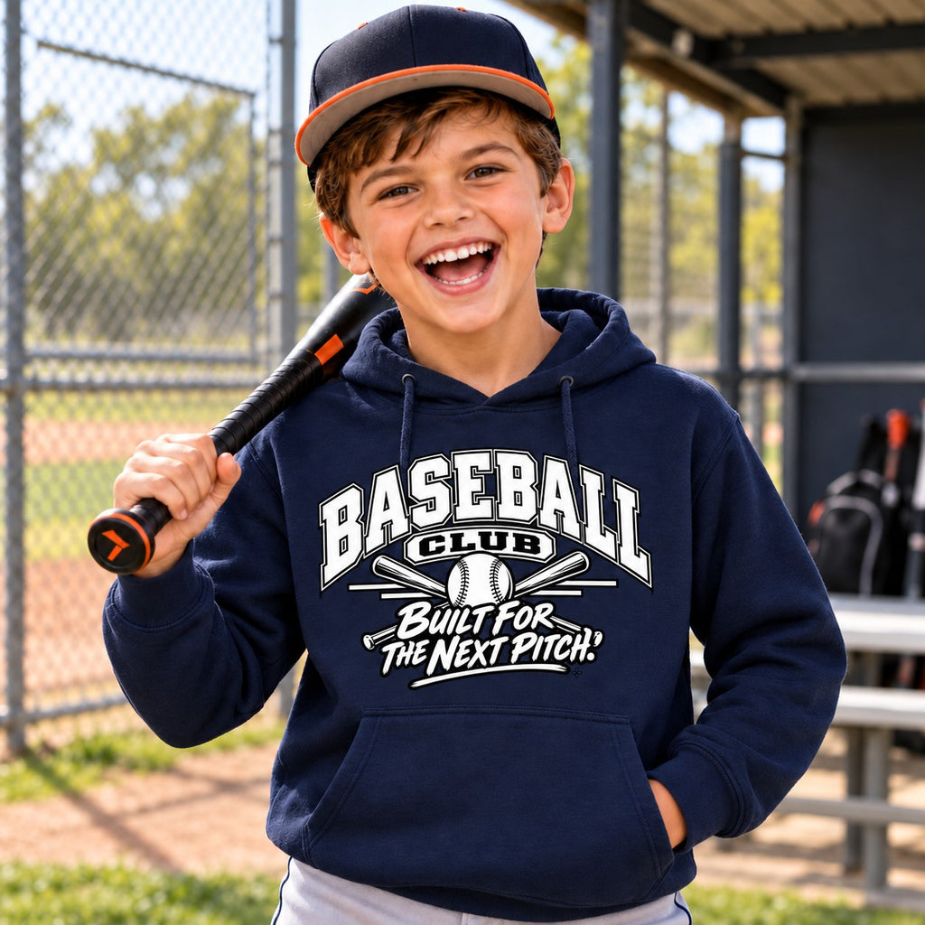 Baseball Club Youth Hoodie lifestyle photo