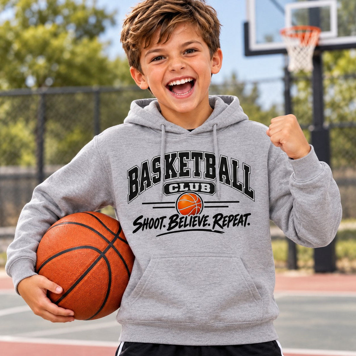 Basketball Club Youth Hoodie lifestyle photo