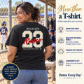 Personalized Baseball family jersey T-shirt - back with team name, number and name