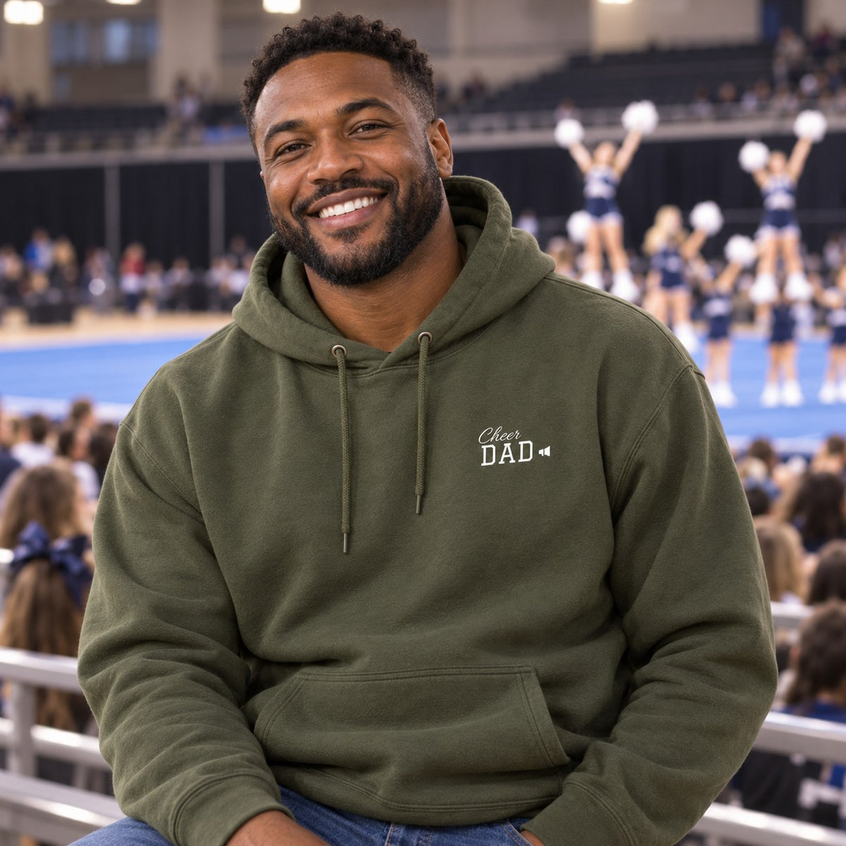 Personalized Cheer family jersey Hoodie - front with custom name and little extra