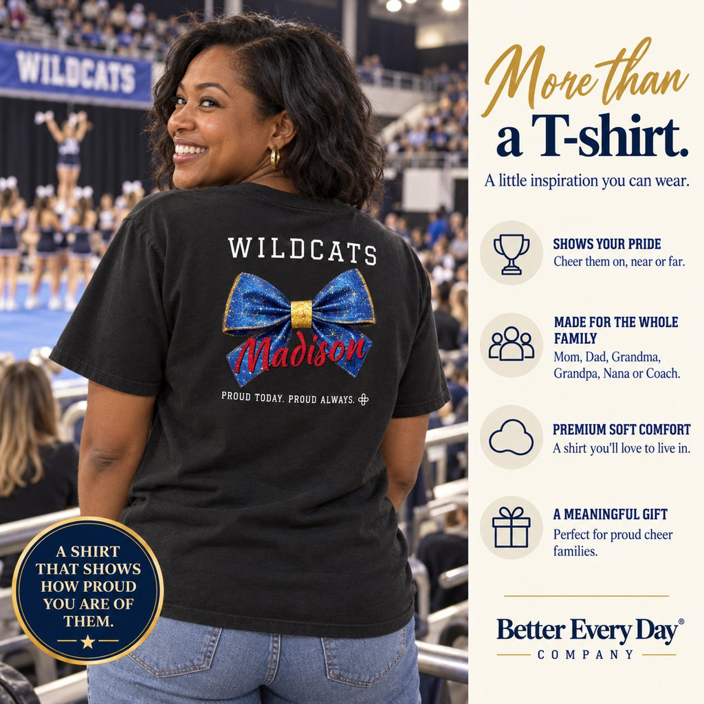 Personalized Cheer family jersey T-shirt - back with team name, figure and name