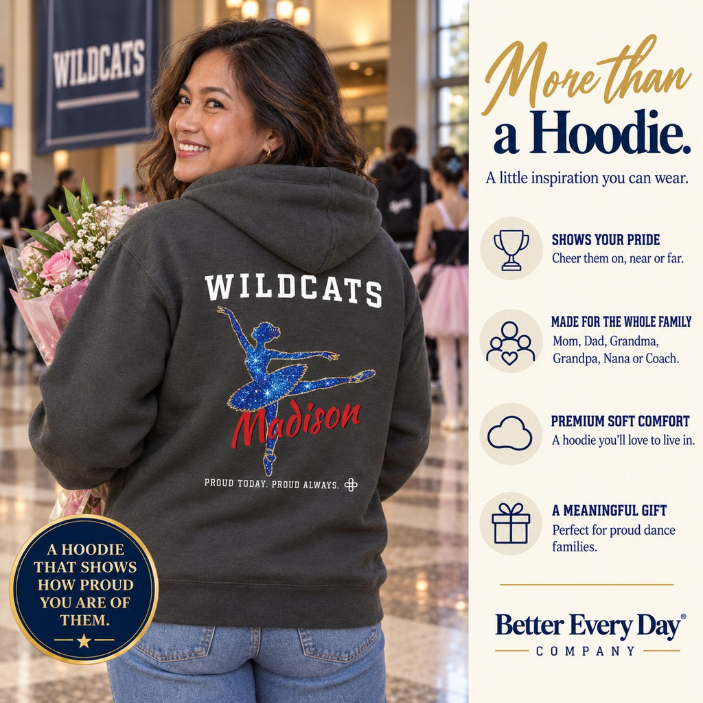 Personalized Dance family jersey Hoodie - back with team name, figure and name