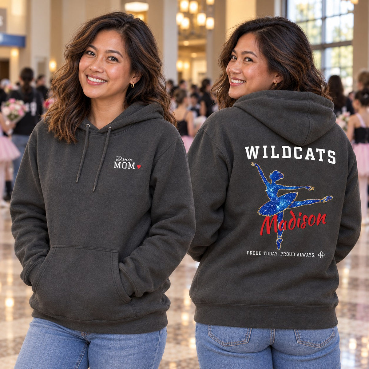Personalized Dance family jersey Hoodie - front and back