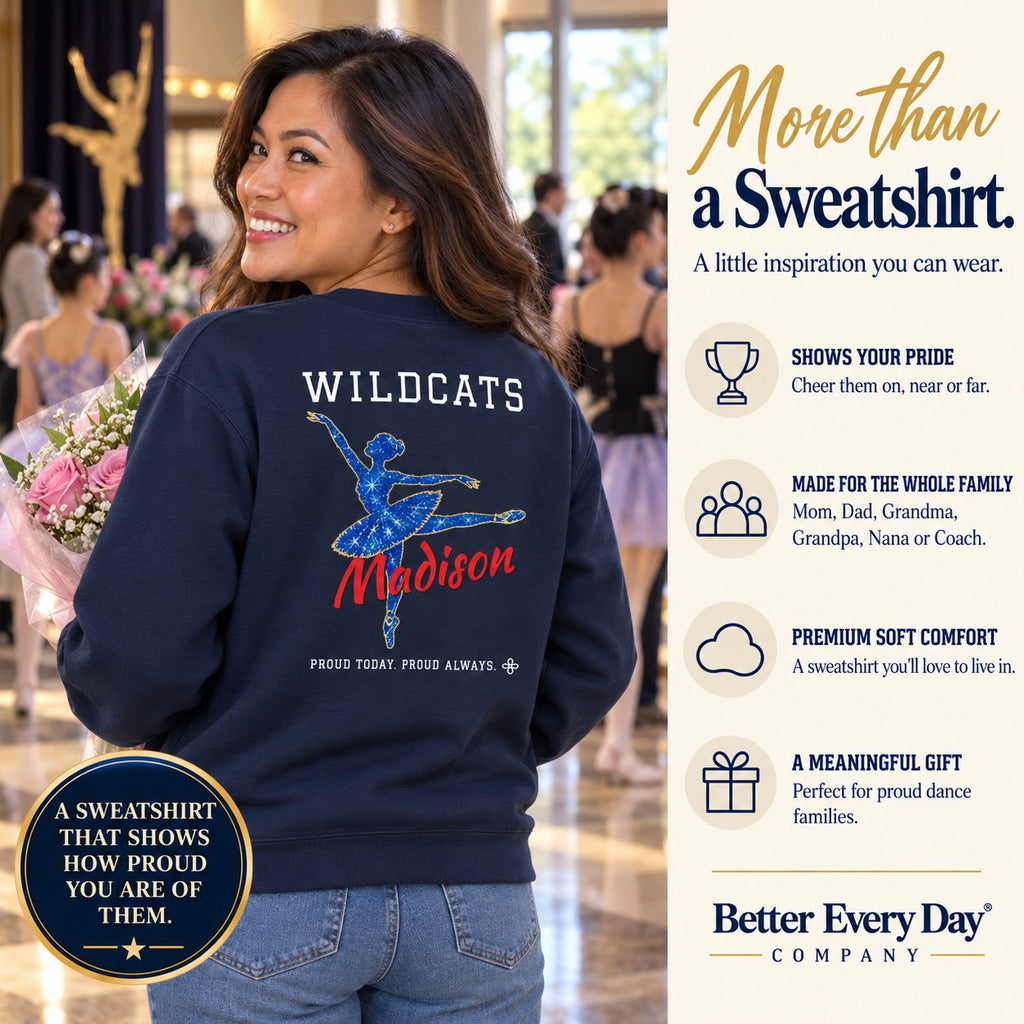 Personalized Dance family jersey Sweatshirt - back with team name, figure and name