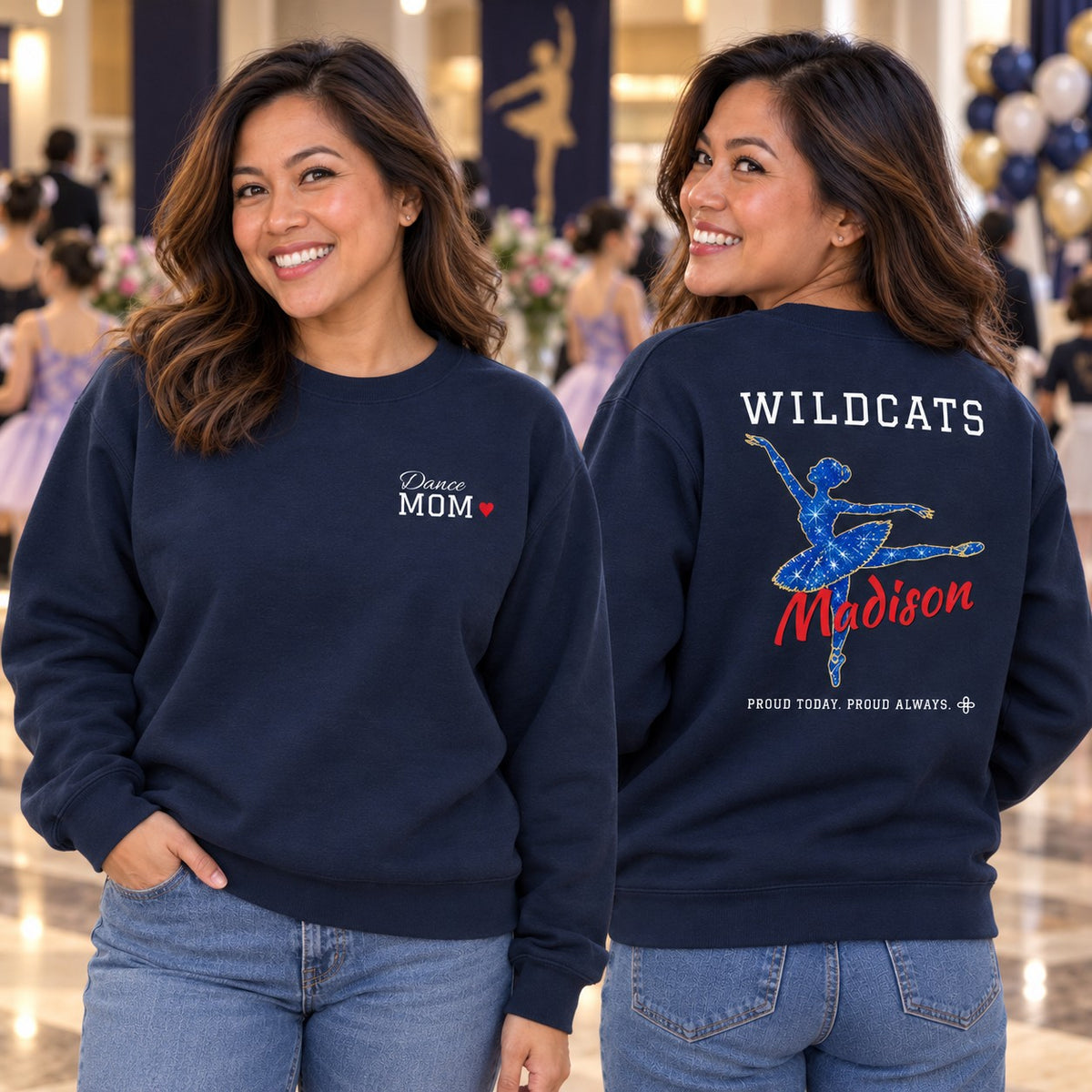 Personalized Dance family jersey Sweatshirt - front and back