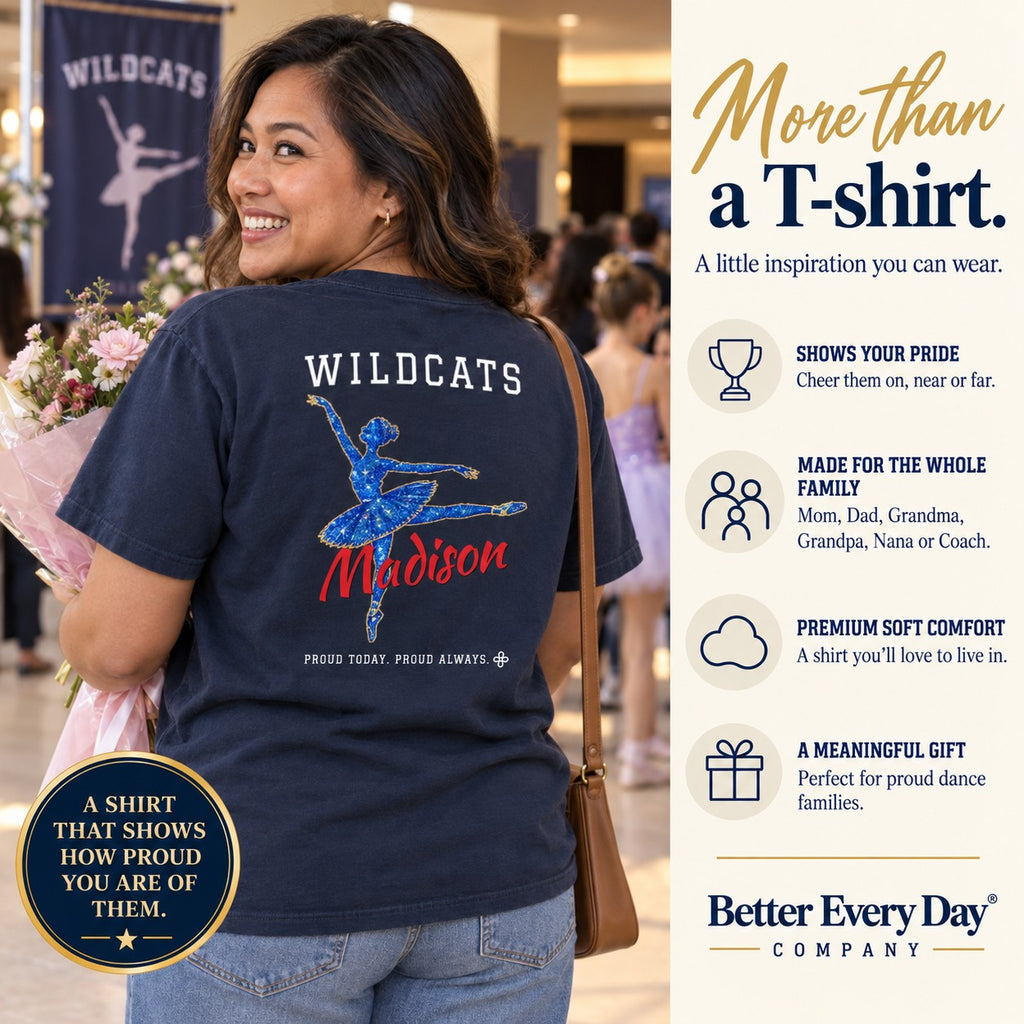 Personalized Dance family jersey T-shirt - back with team name, figure and name