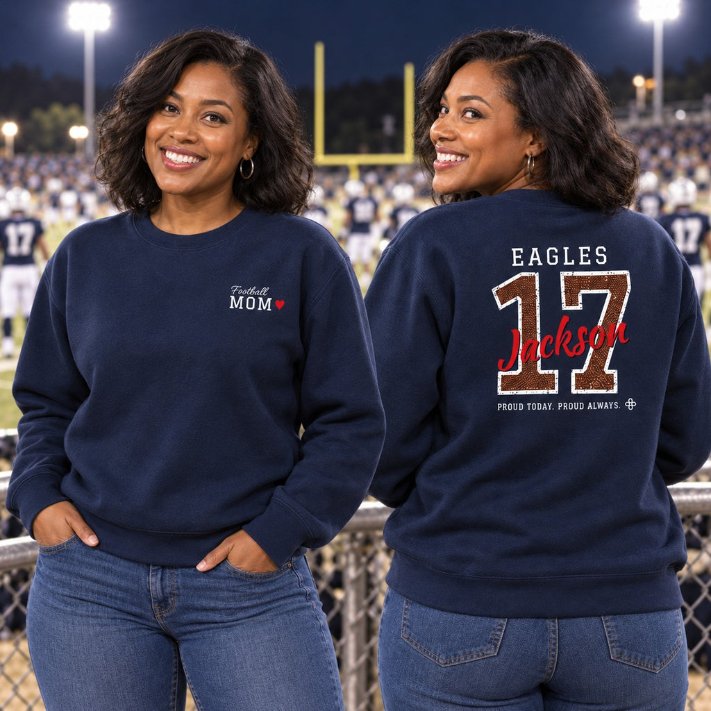 Personalized Football family jersey Sweatshirt - front and back