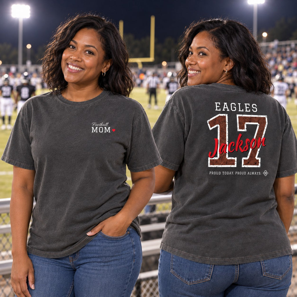 Personalized Football family jersey T-shirt - front and back