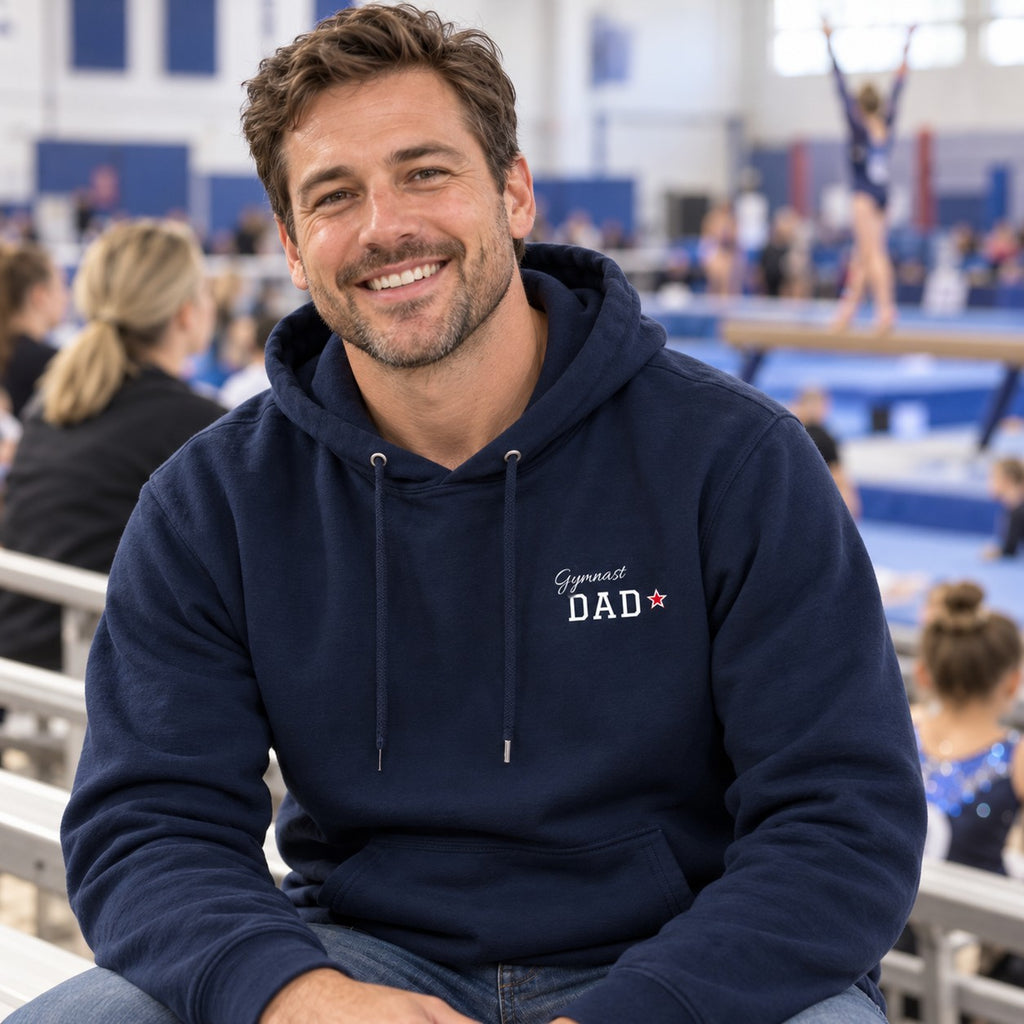 Personalized Gymnastics family jersey Hoodie - front with custom name and little extra