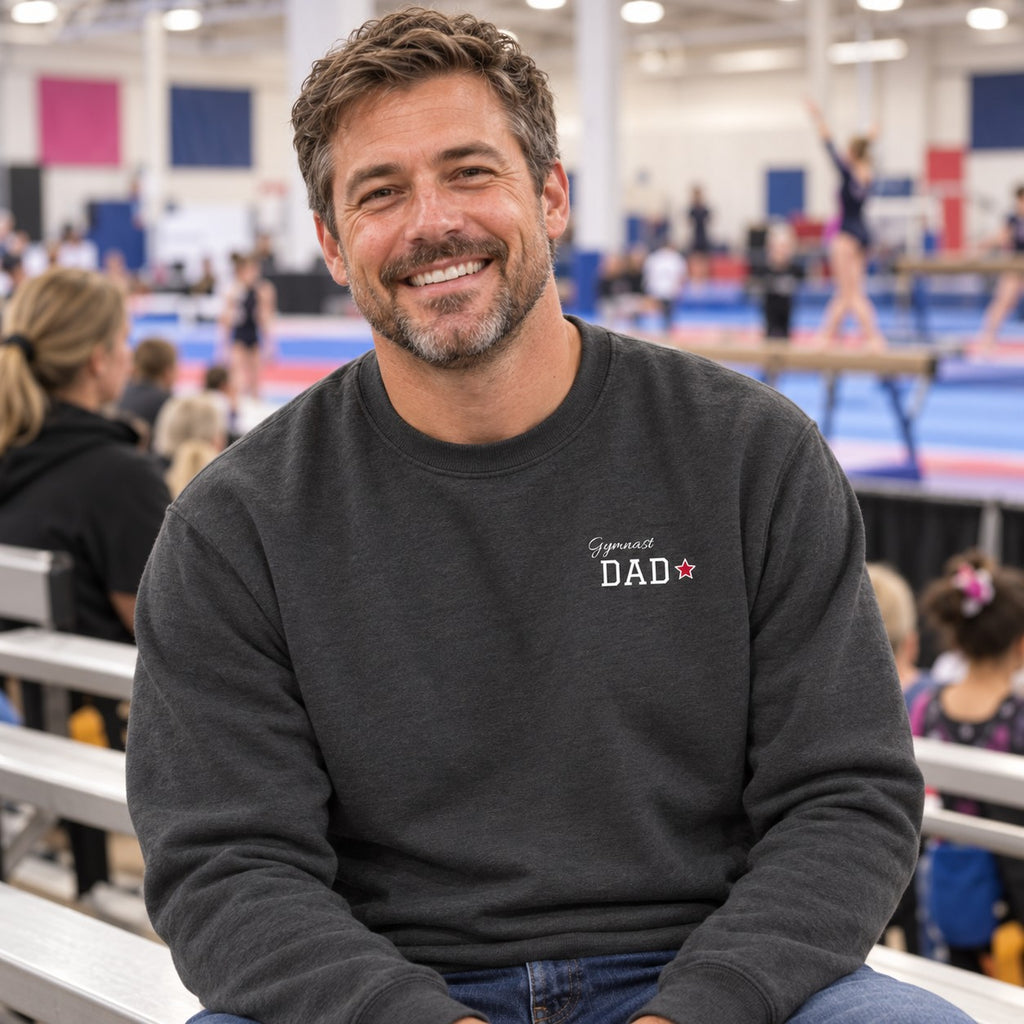 Personalized Gymnastics family jersey Sweatshirt - front with custom name and little extra